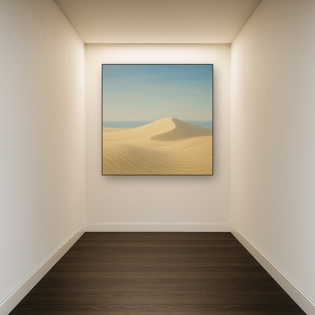 Minimalist Sand Dunes under Expansive Sky No. 4 Fine Art Oil Painting - View 5