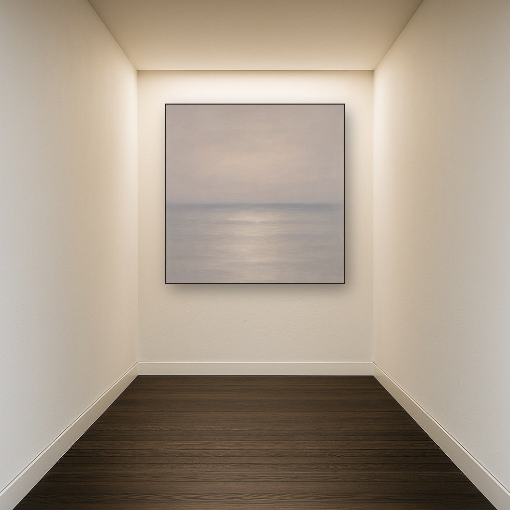 Monochrome Ocean Silence No. 5 - Modern Fine Art Oil Painting - View 5
