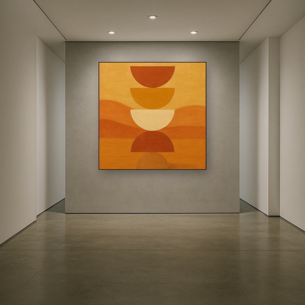 Stacked Semicircle Totem in Desert Warmth No. 15 Fine Art Oil Painting - View 5