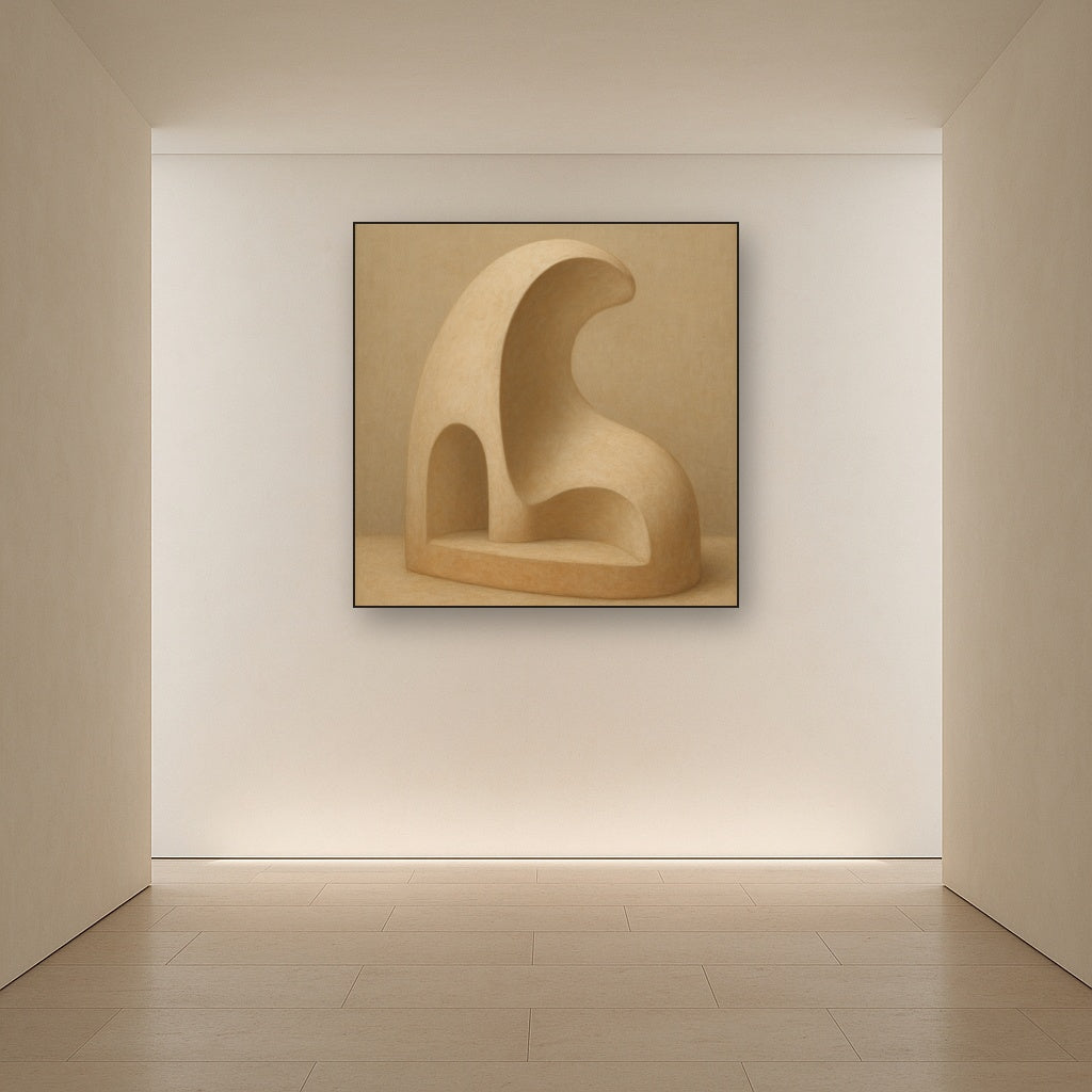 Soft Architectural Curve in Desert Bone No. 17 Oil Painting - View 5