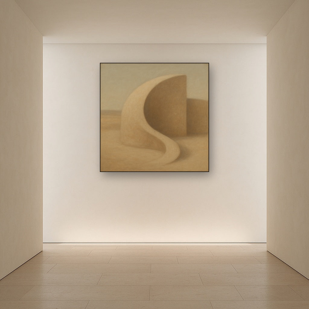 Soft Architectural Curve in Desert Bone No. 2 Oil Painting - View 5