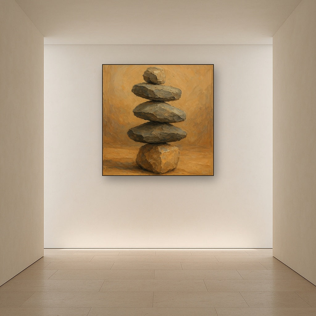 Imperfect Balance in Sand & Stone Oil Painting - View 5