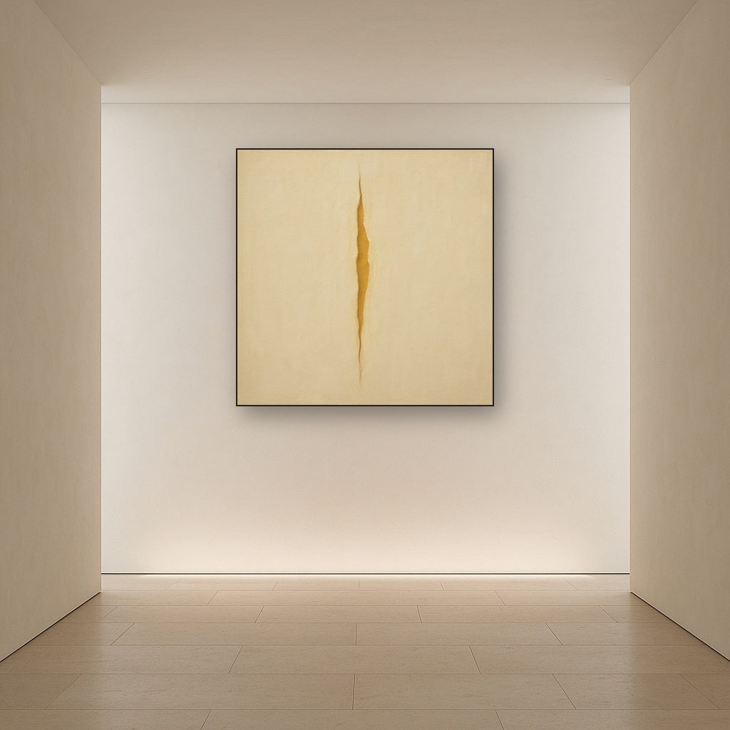 Tactile Stucco & Ochre Rift No. 9 - Modern Fine Art Oil Painting - View 5