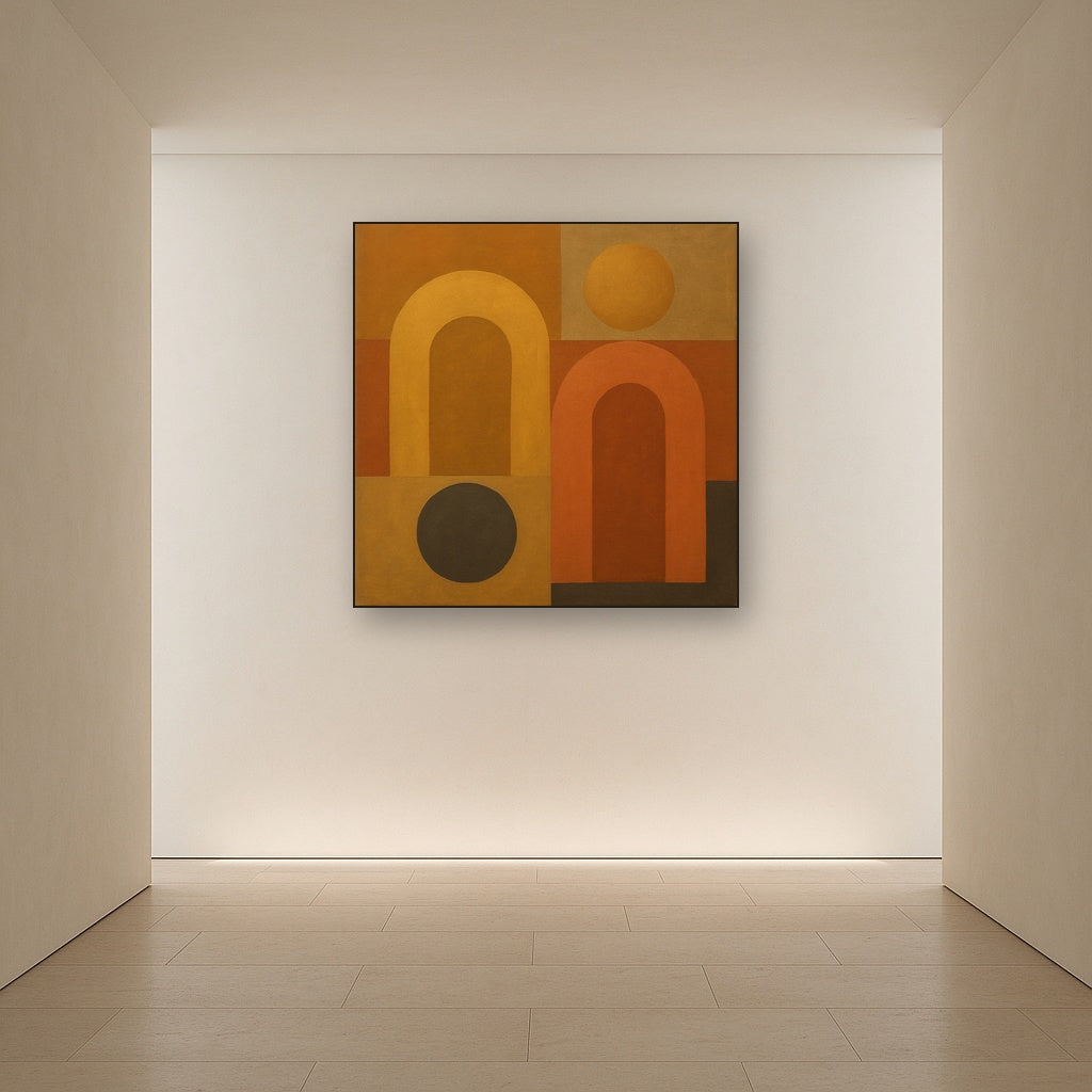 Arch & Circle Equilibrium in Warm Earth Tones No. 5 Oil Painting - View 5