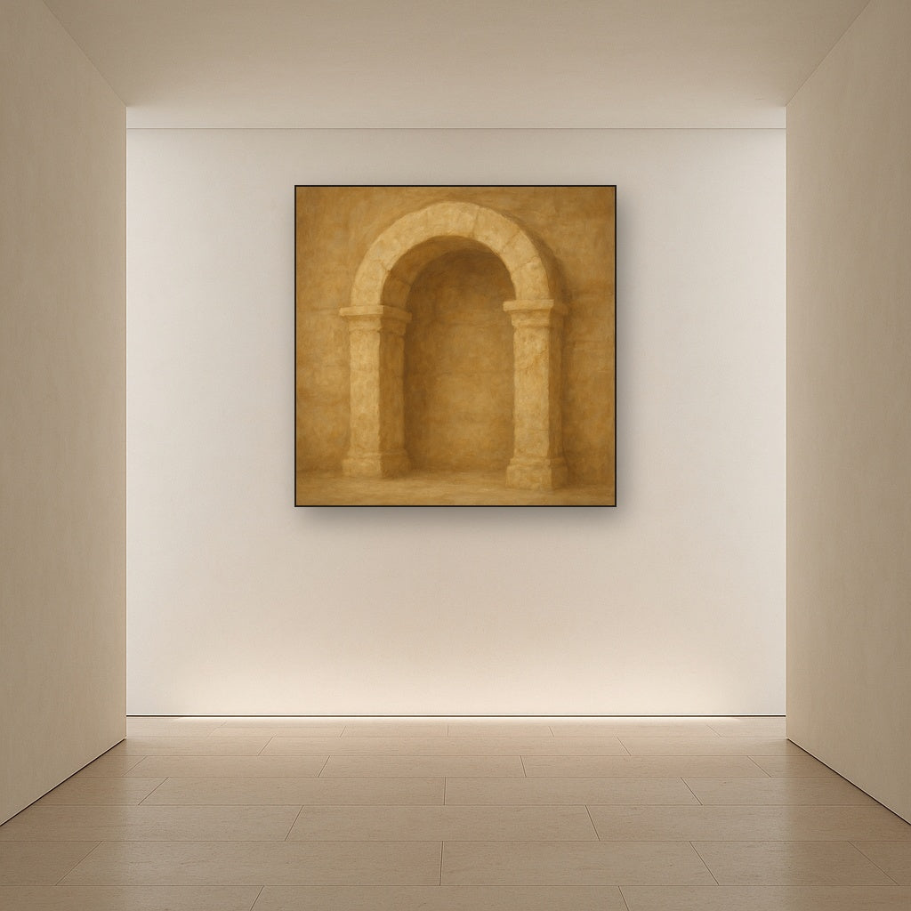 Travertine Stone Arch & Earth Tones No. 15 Oil Painting - View 5