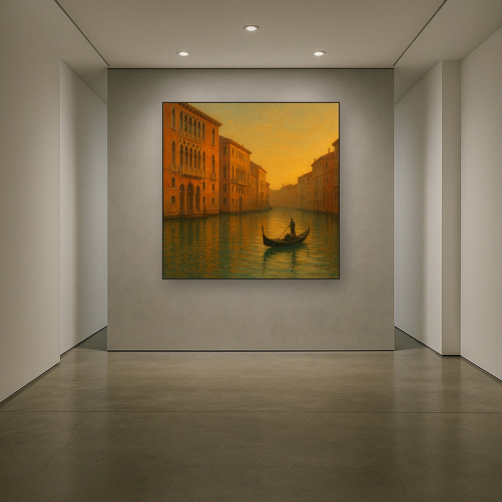 Venetian Canal Palaces at Golden Hour No. 15 Oil Painting - View 5