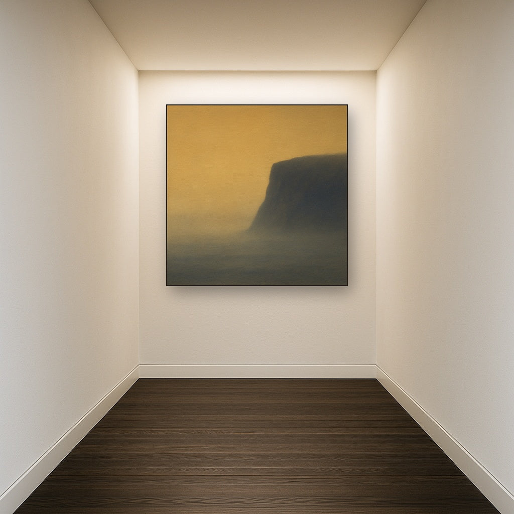 Solitary Headland in Fog No. 9 - Modern Fine Art Oil Painting - View 5