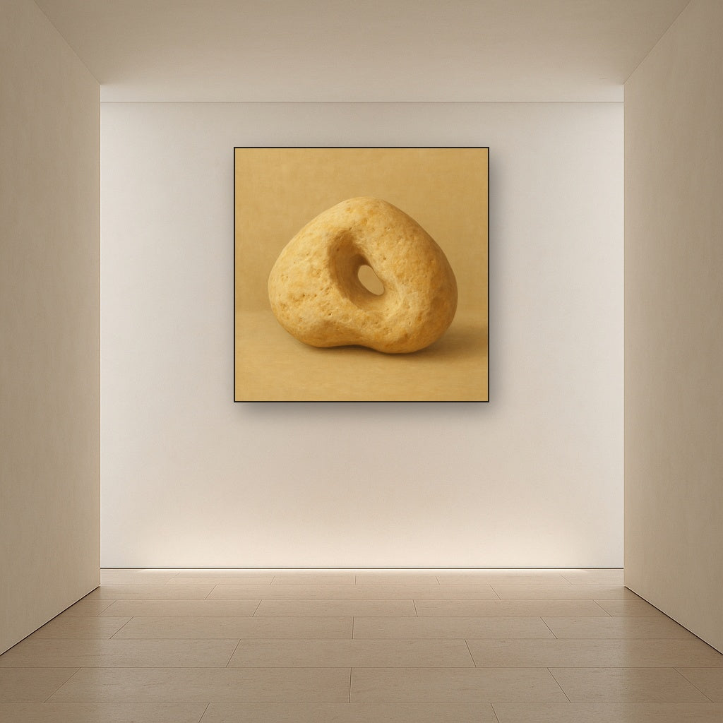 Zen Stone & Warm Grey Void No. 5 - Modern Fine Art Oil Painting - View 5