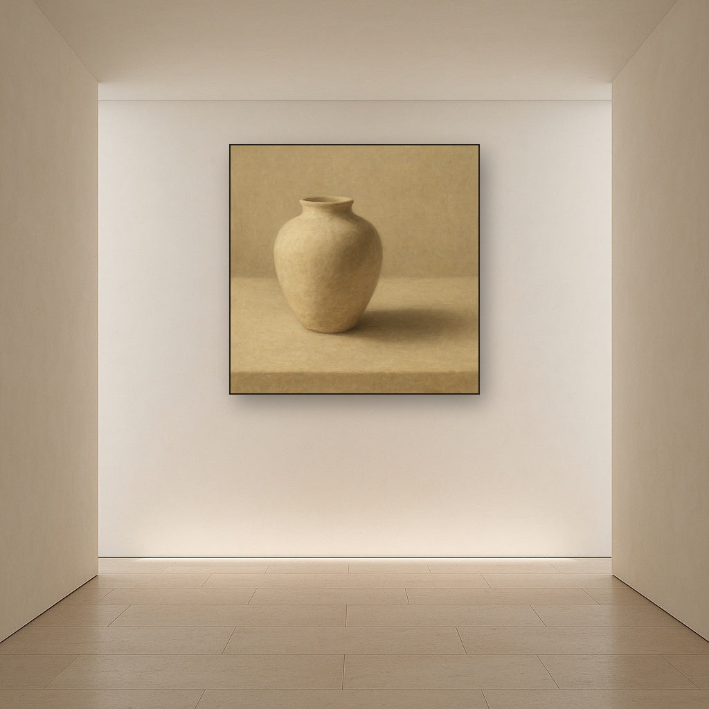 Organic Clay Vessel & Solitary Shadow No. 5 Oil Painting - View 5