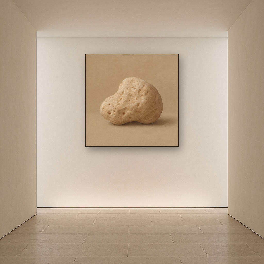 Zen Stone & Warm Grey Void No. 5 - Modern Fine Art Oil Painting - View 5