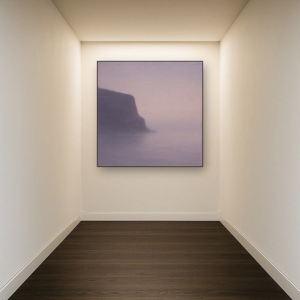 Solitary Headland in Fog No. 9 - Modern Fine Art Oil Painting - View 5