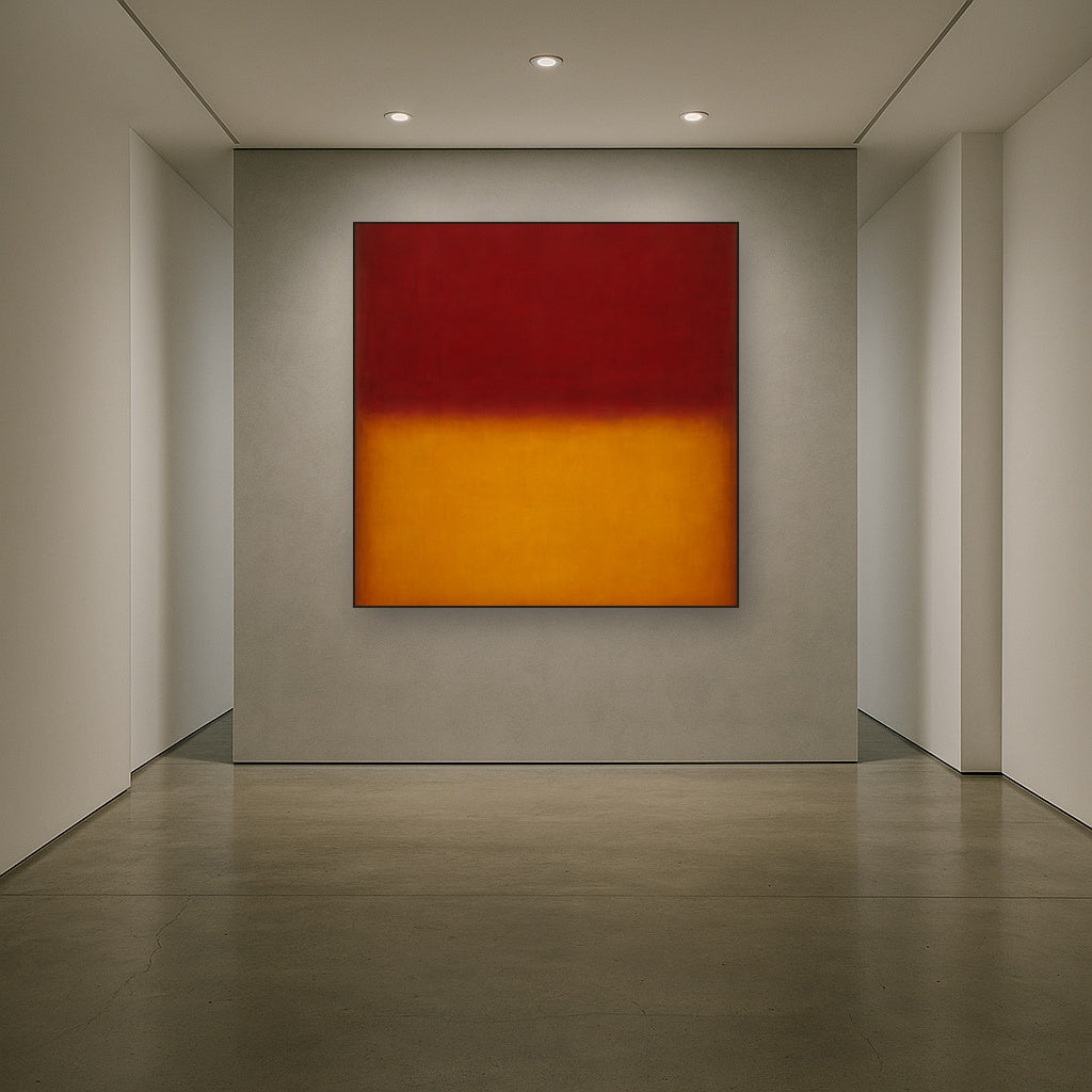 Crimson Burgundy & Saffron Gold Color Vibrations No. 22 Oil Painting - View 5