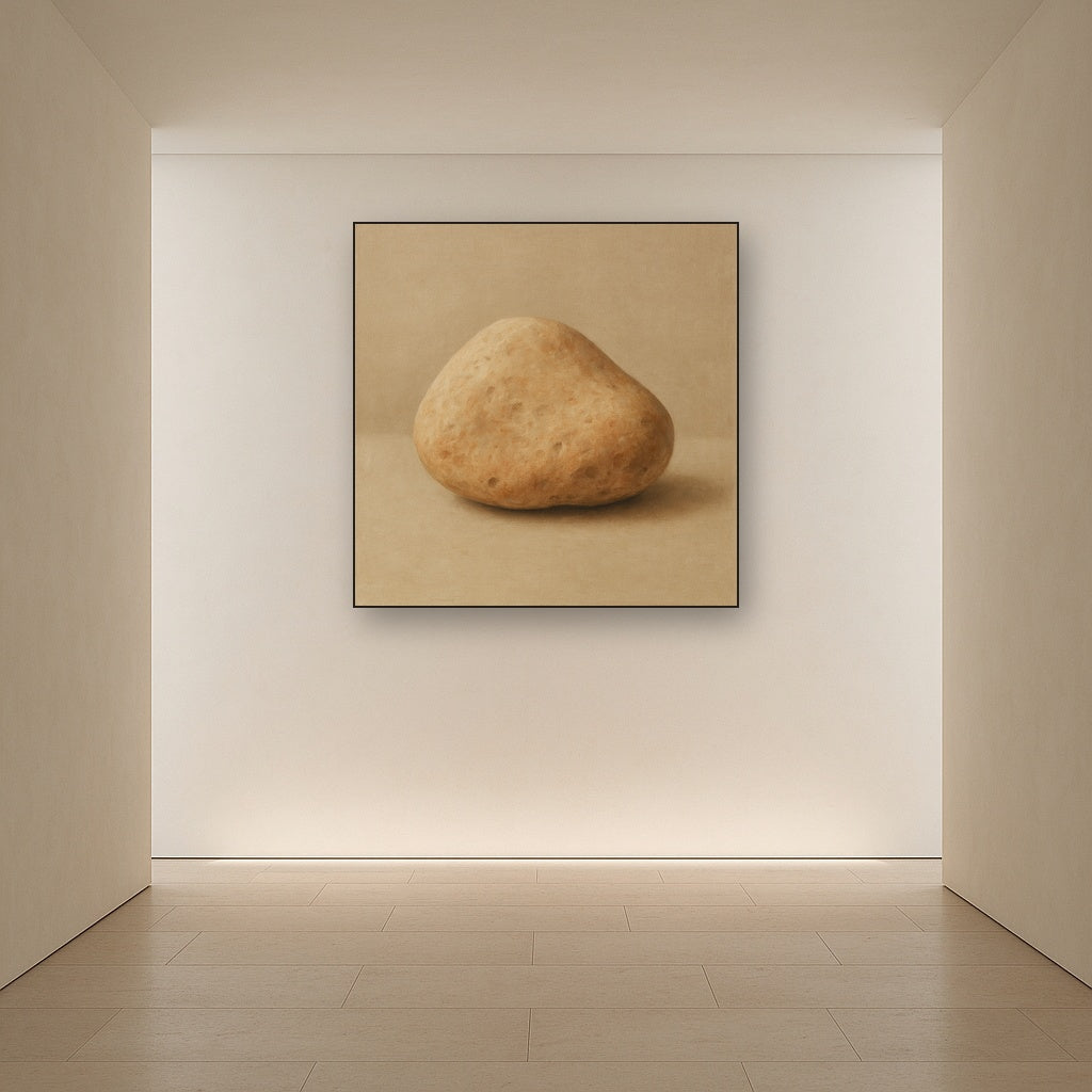 Zen Stone & Warm Grey Void No. 5 - Modern Fine Art Oil Painting - View 5