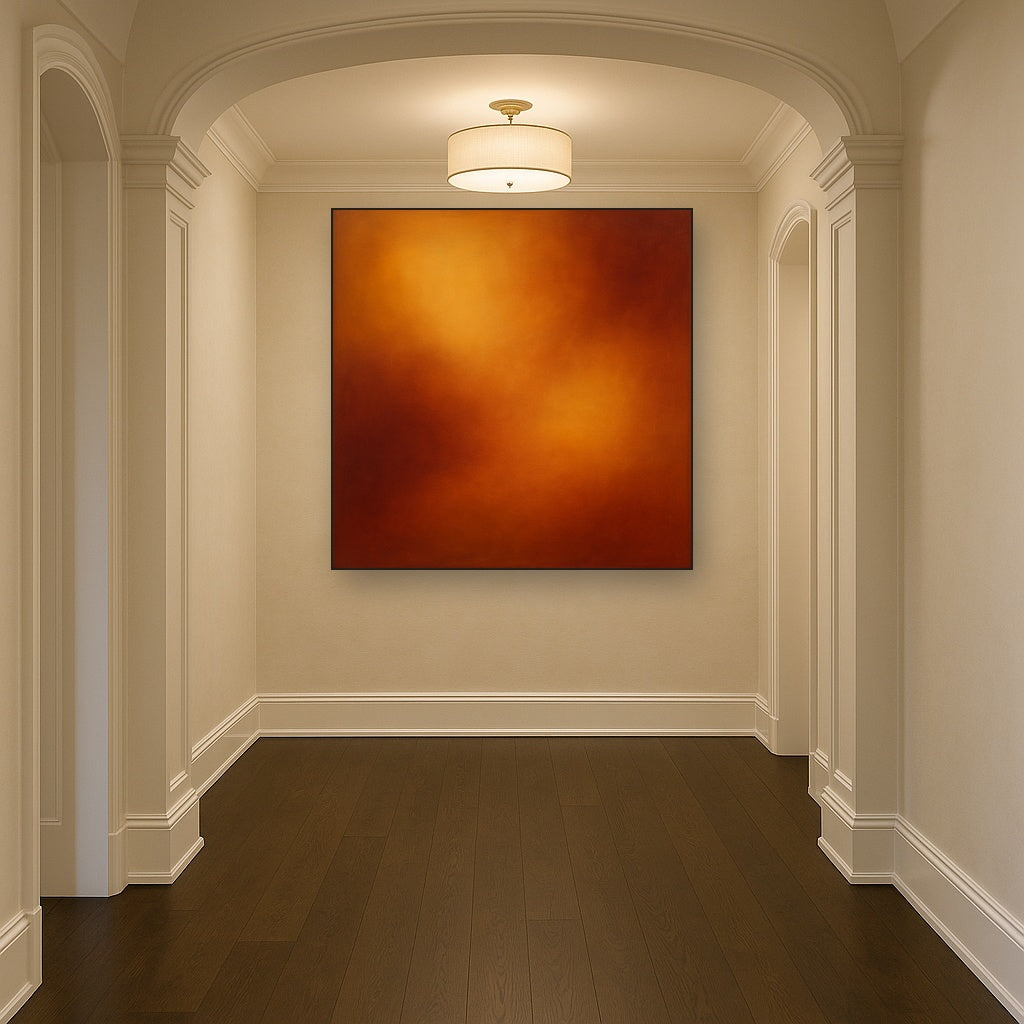 Deep Topaz & Spiced Terracotta Glow No. 14 Oil Painting - View 5