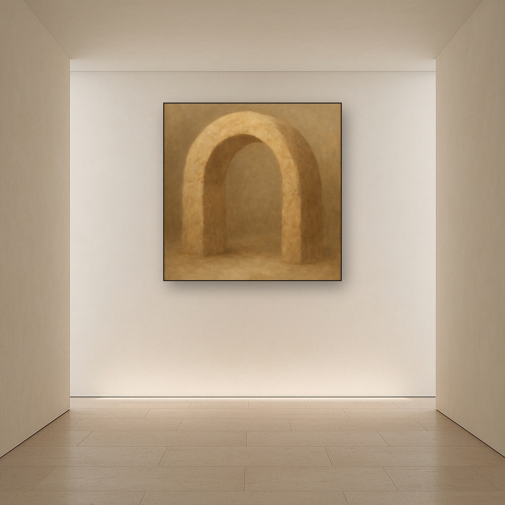Travertine Stone Arch & Earth Tones No. 25 Oil Painting - View 5
