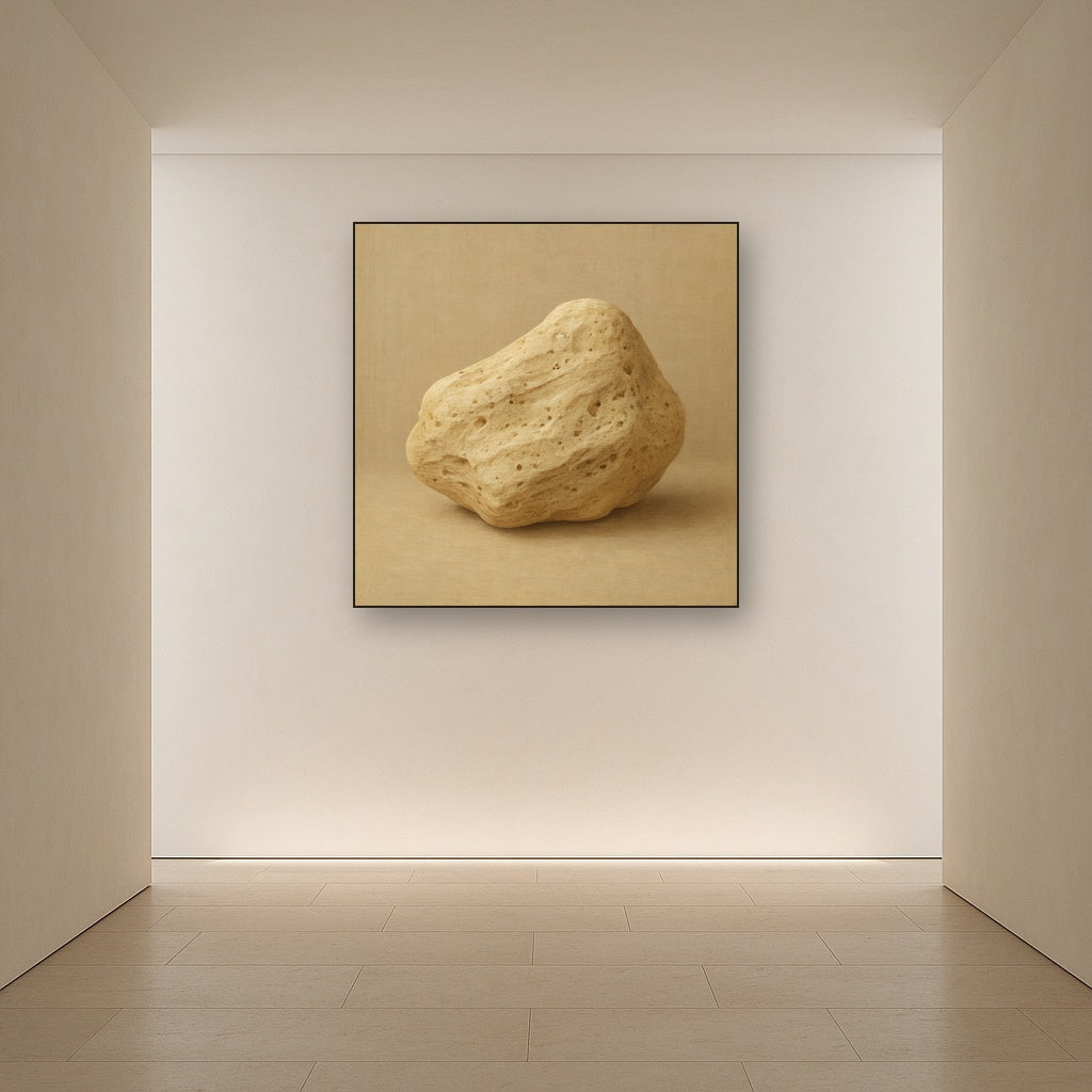 Zen Stone & Warm Grey Void No. 5 - Modern Fine Art Oil Painting - View 5
