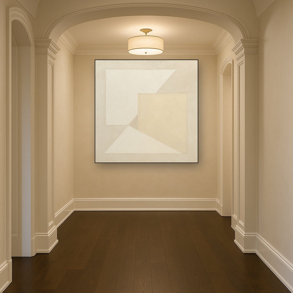 Architectural Stucco Geometry No. 3 - Modern Fine Art Oil Painting - View 5