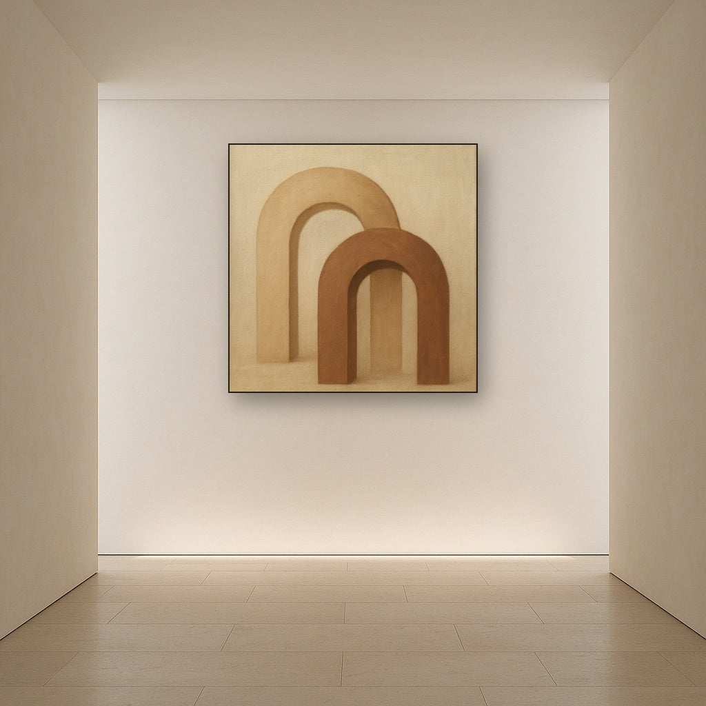 Minimalist Japandi Archways No. 10 - Modern Fine Art Oil Painting - View 5