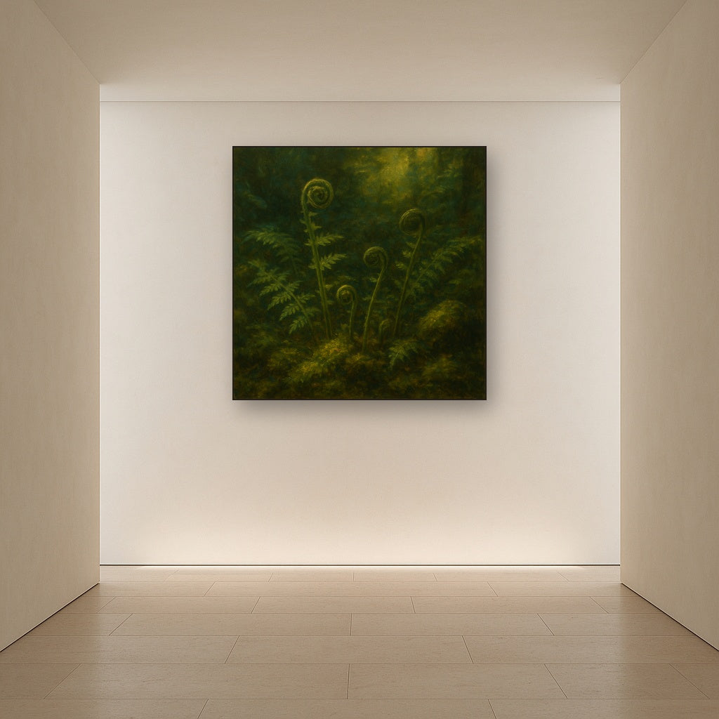 Forest Ferns & Mossy Woodland Herbarium No. 5 Fine Art Oil Painting - View 5
