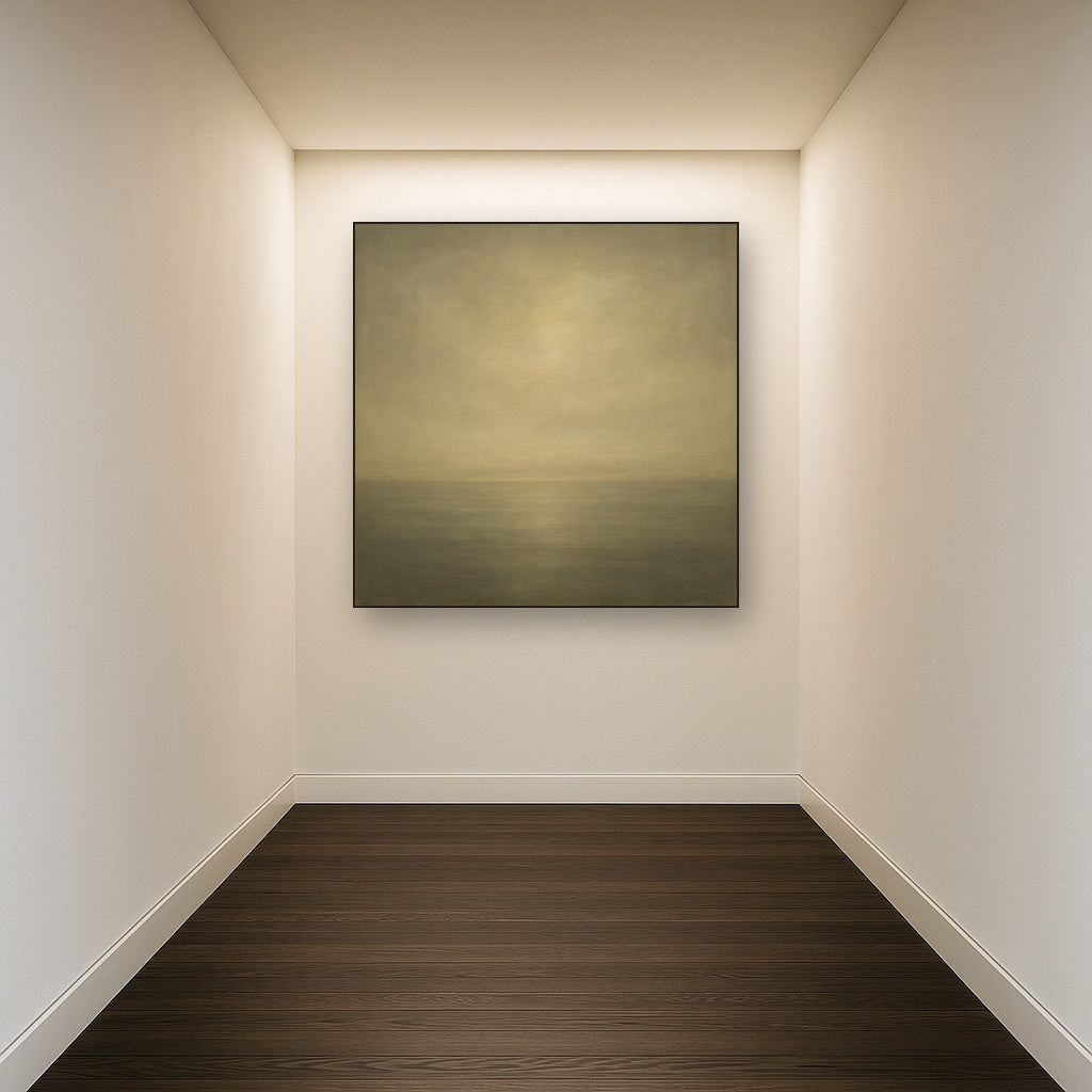 Monochrome Ocean Silence No. 5 - Modern Fine Art Oil Painting - View 5