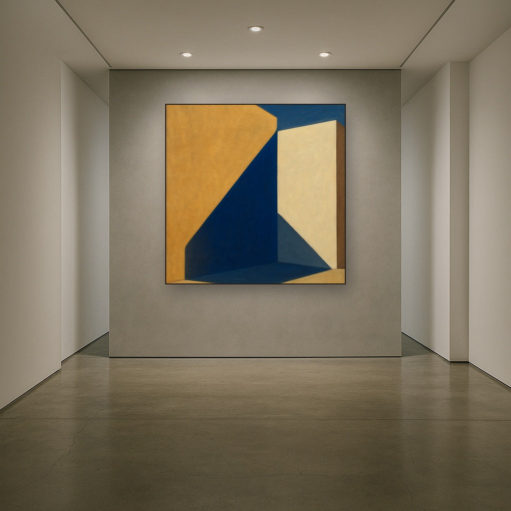 Sun & Shadow Architectural Facade Geometry No. 12 Fine Art Oil Painting - View 5
