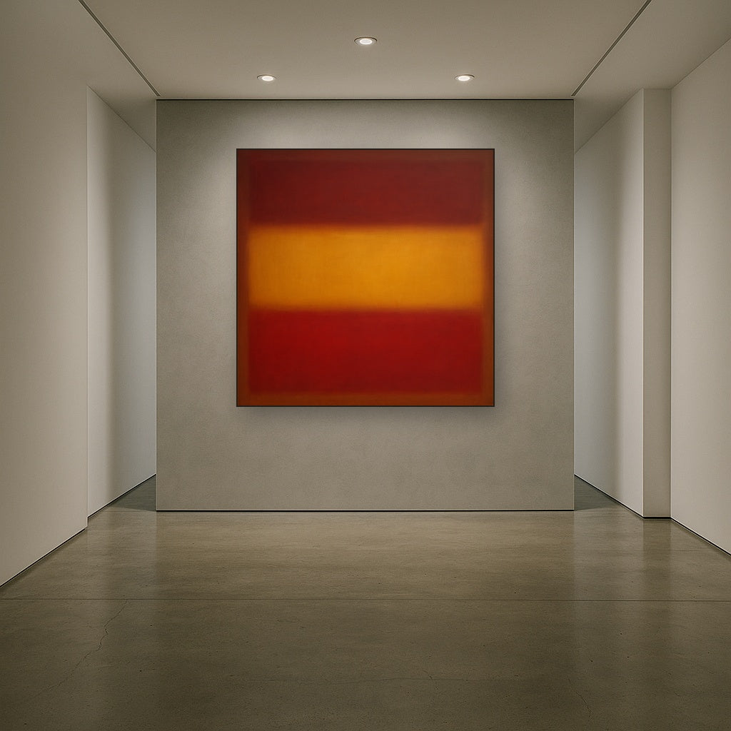 Crimson Burgundy & Saffron Gold Color Vibrations No. 21 Oil Painting - View 5