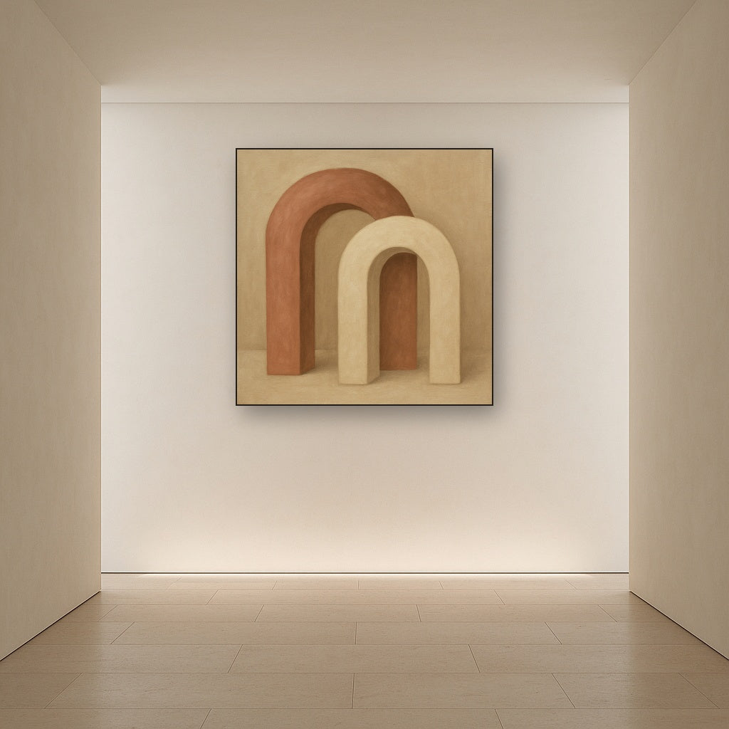 Minimalist Japandi Archways No. 10 - Modern Fine Art Oil Painting - View 5