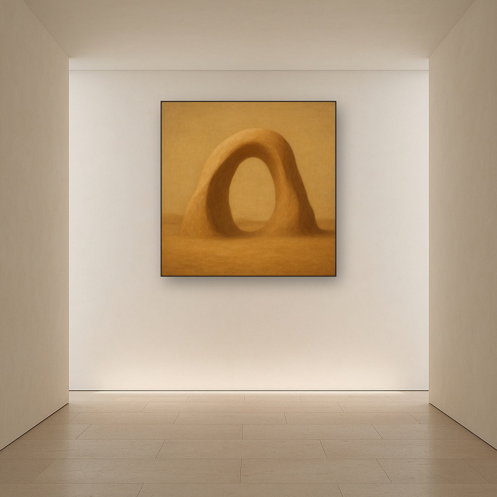 Warm Beige Travertine Arch No. 1 - Modern Fine Art Oil Painting - View 5