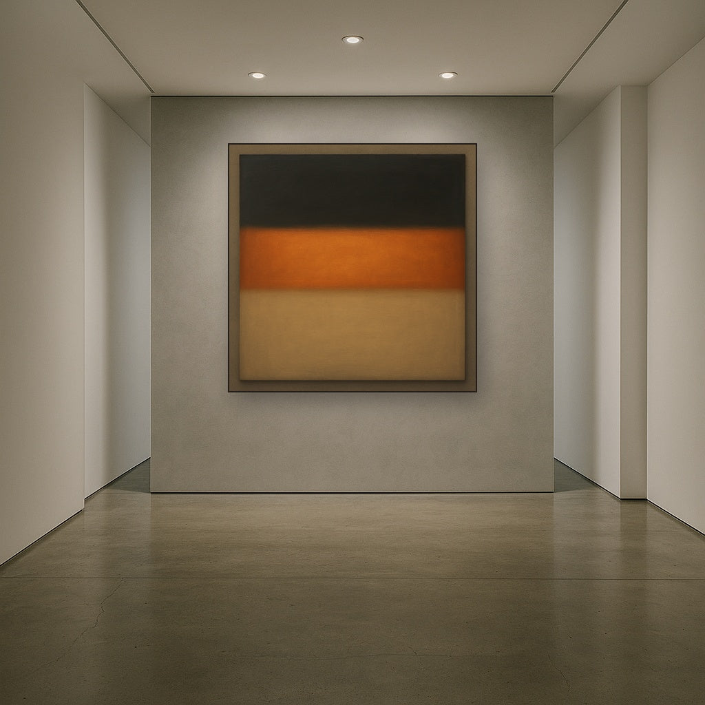 Charcoal Slate & Burnished Copper Horizon No. 2 Oil Painting - View 5