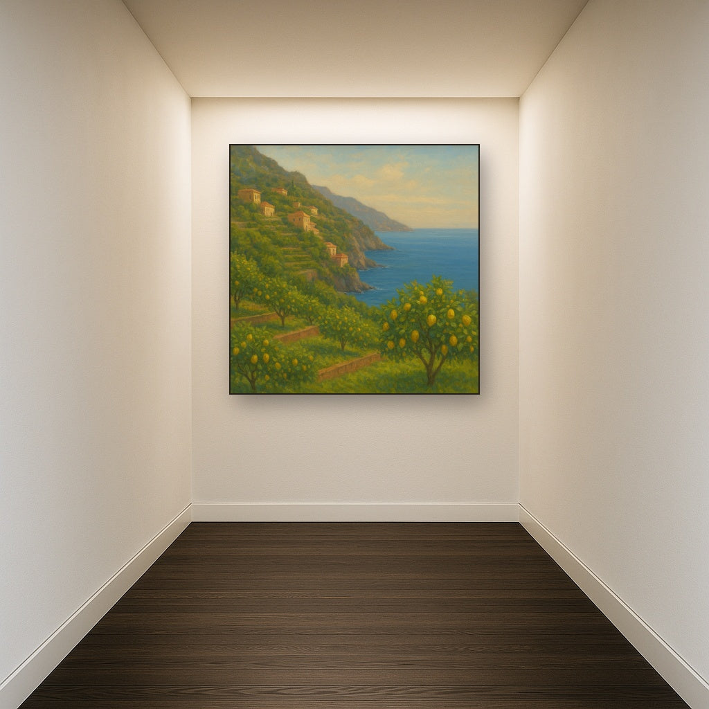 Italian Amalfi Coastline Terraces & Lemon Grove No. 10 Oil Painting - View 5