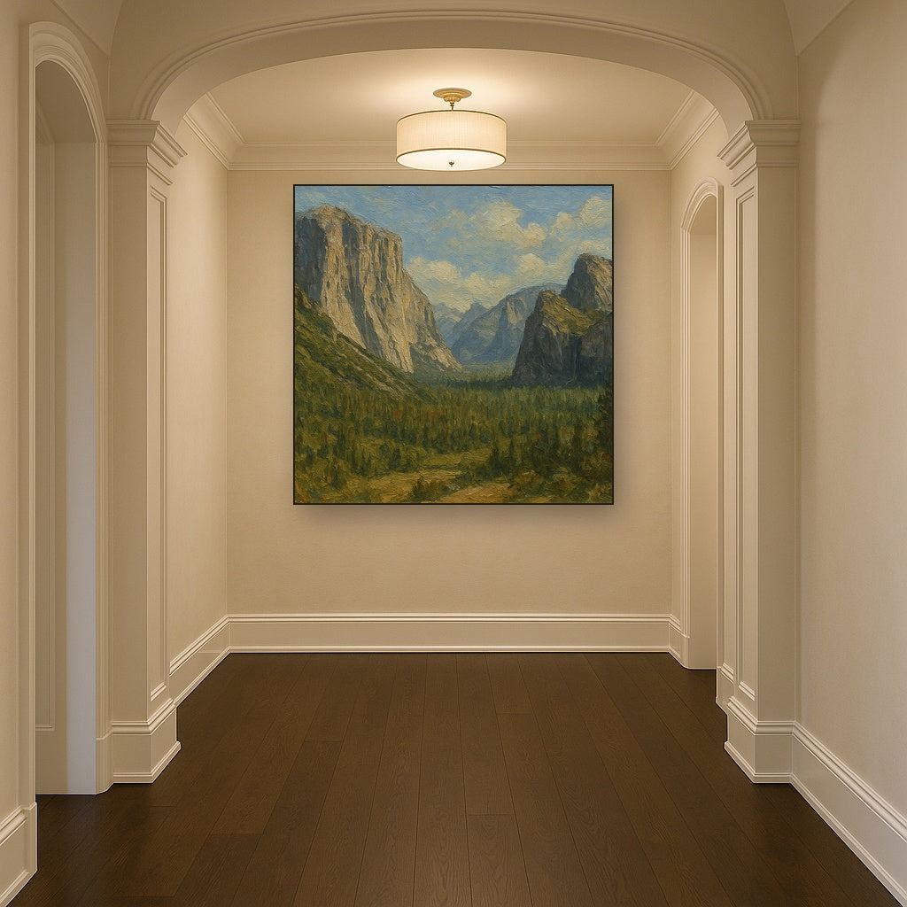 Yosemite Granite Peaks Landscape Oil Painting - View 5