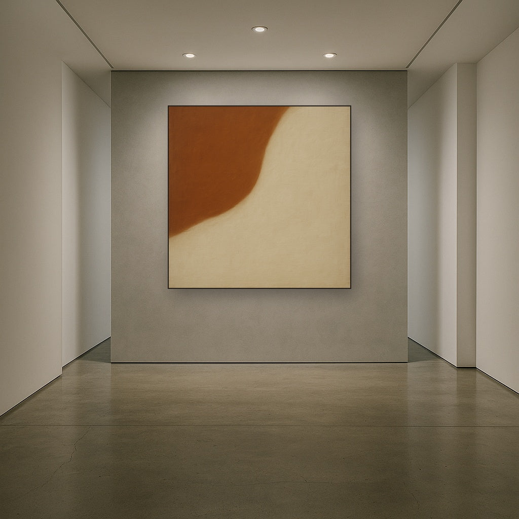 Burnt Umber & Greige Duet No. 7 - Modern Fine Art Oil Painting - View 5