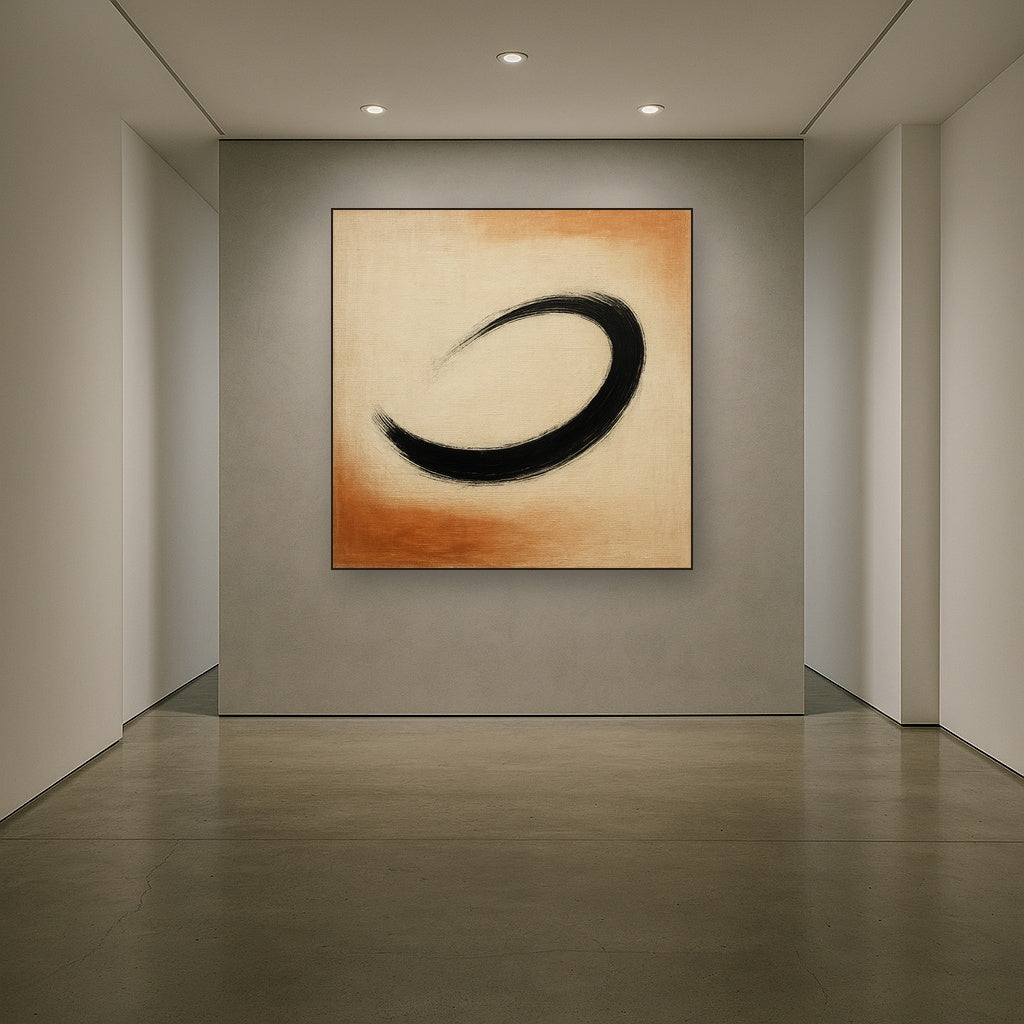 Monochrome Brushstroke Void No. 5 - Modern Fine Art Oil Painting - View 5