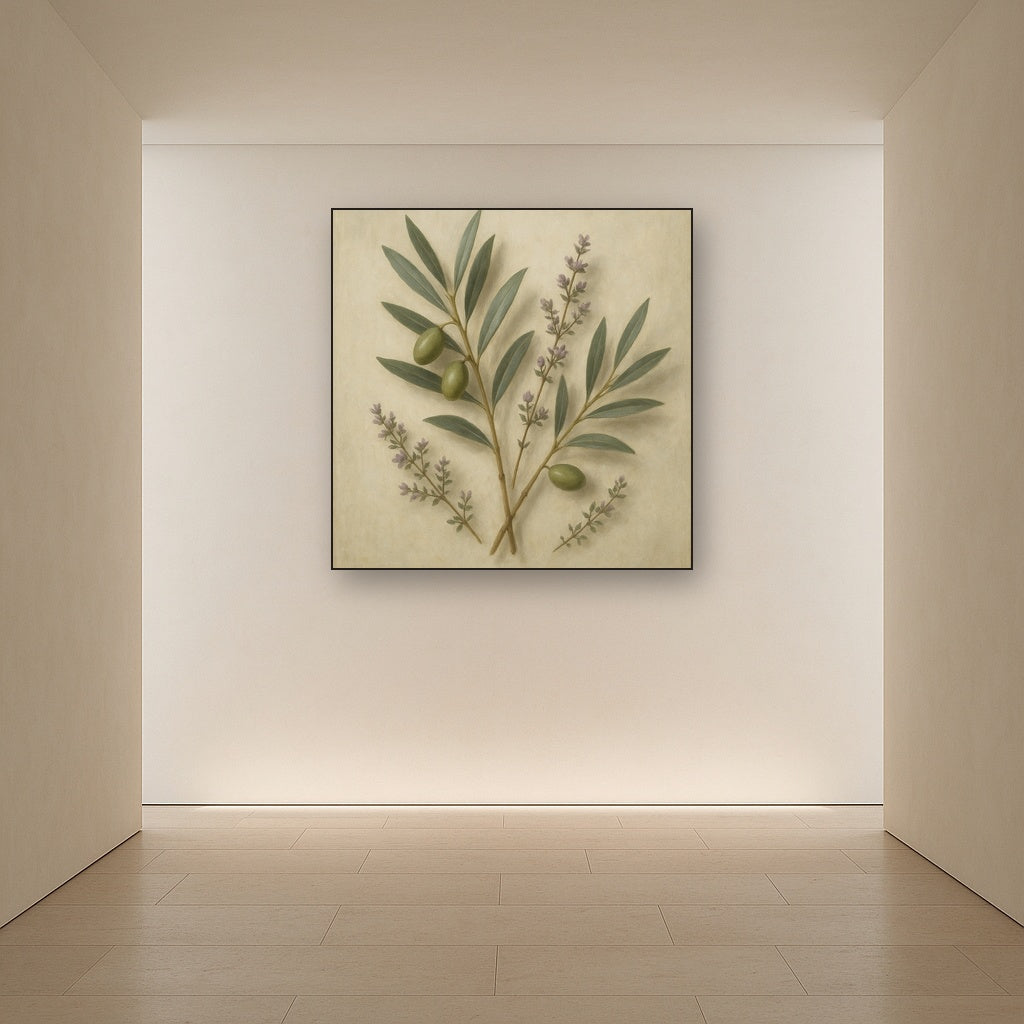 Olive Branches & Wild Thyme Botanical Study No. 14 Fine Art Oil Painting - View 5