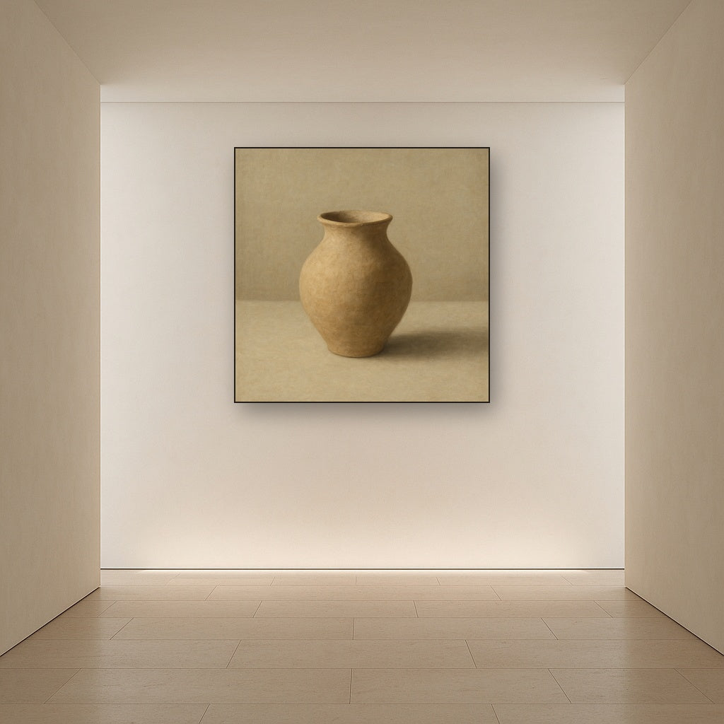 Organic Clay Vessel & Solitary Shadow No. 24 Oil Painting - View 5