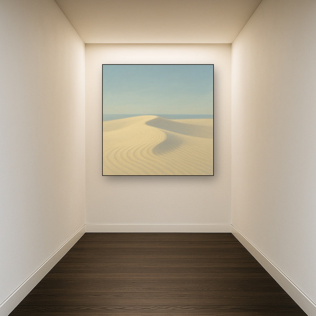 Minimalist Sand Dunes under Expansive Sky No. 9 Fine Art Oil Painting - View 5