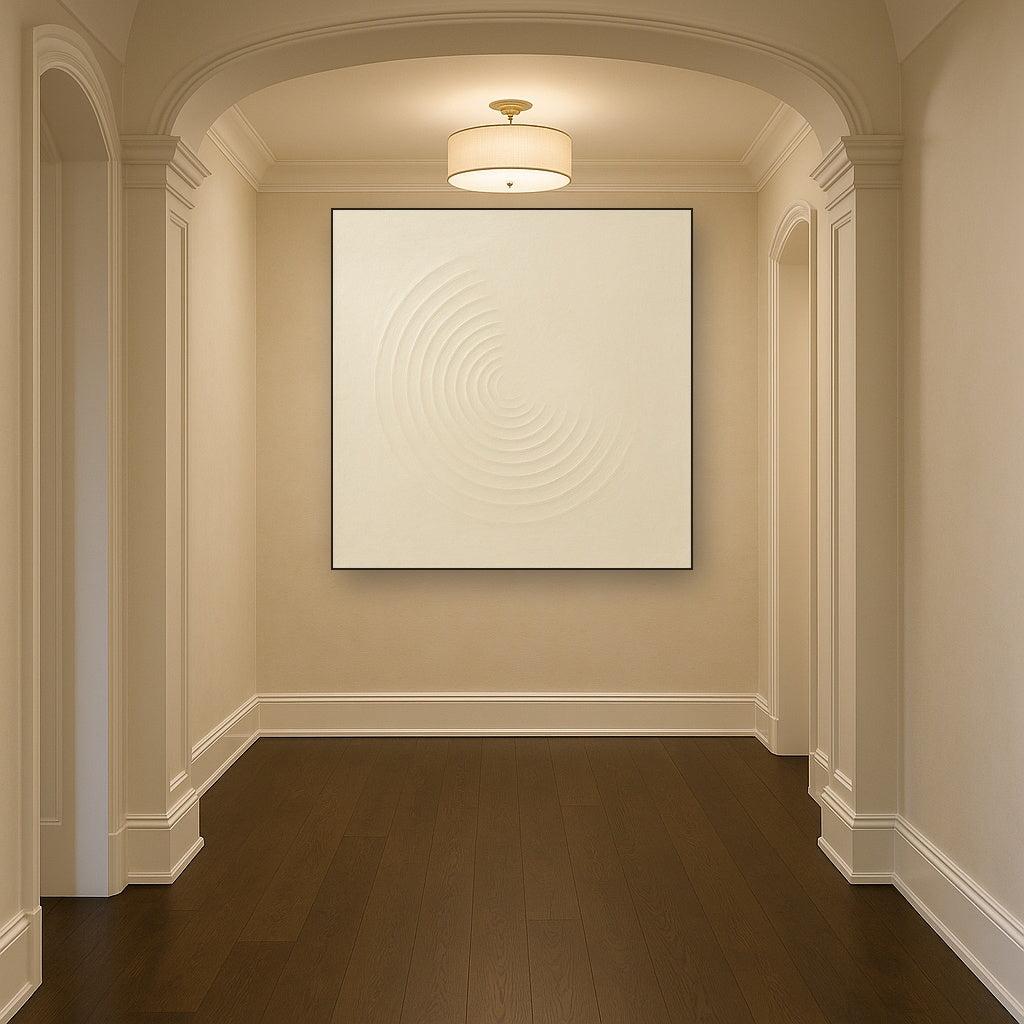 Radial Sunburst Plaster Ridge No. 5 - Modern Fine Art Oil Painting - View 5