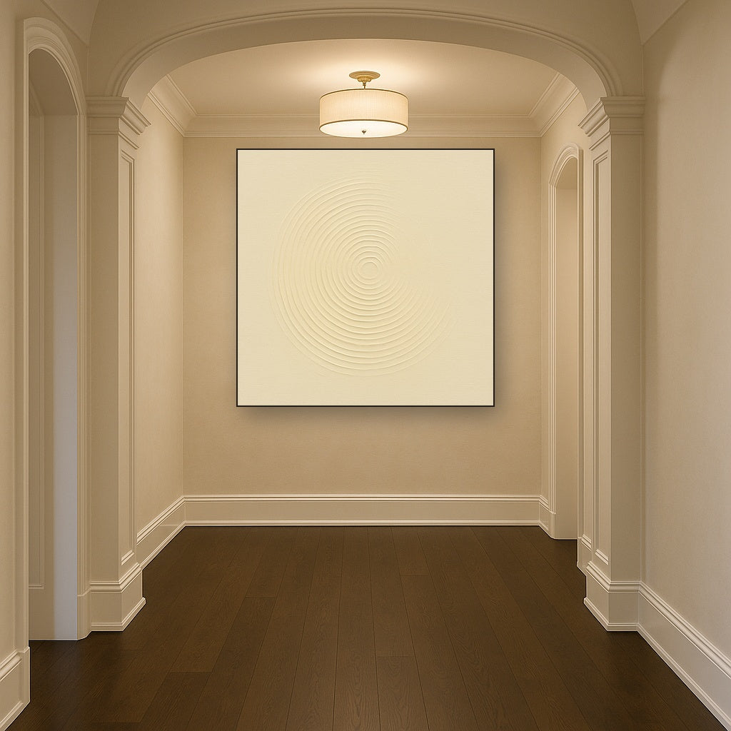 Radial Sunburst Plaster Ridge No. 5 - Modern Fine Art Oil Painting - View 5