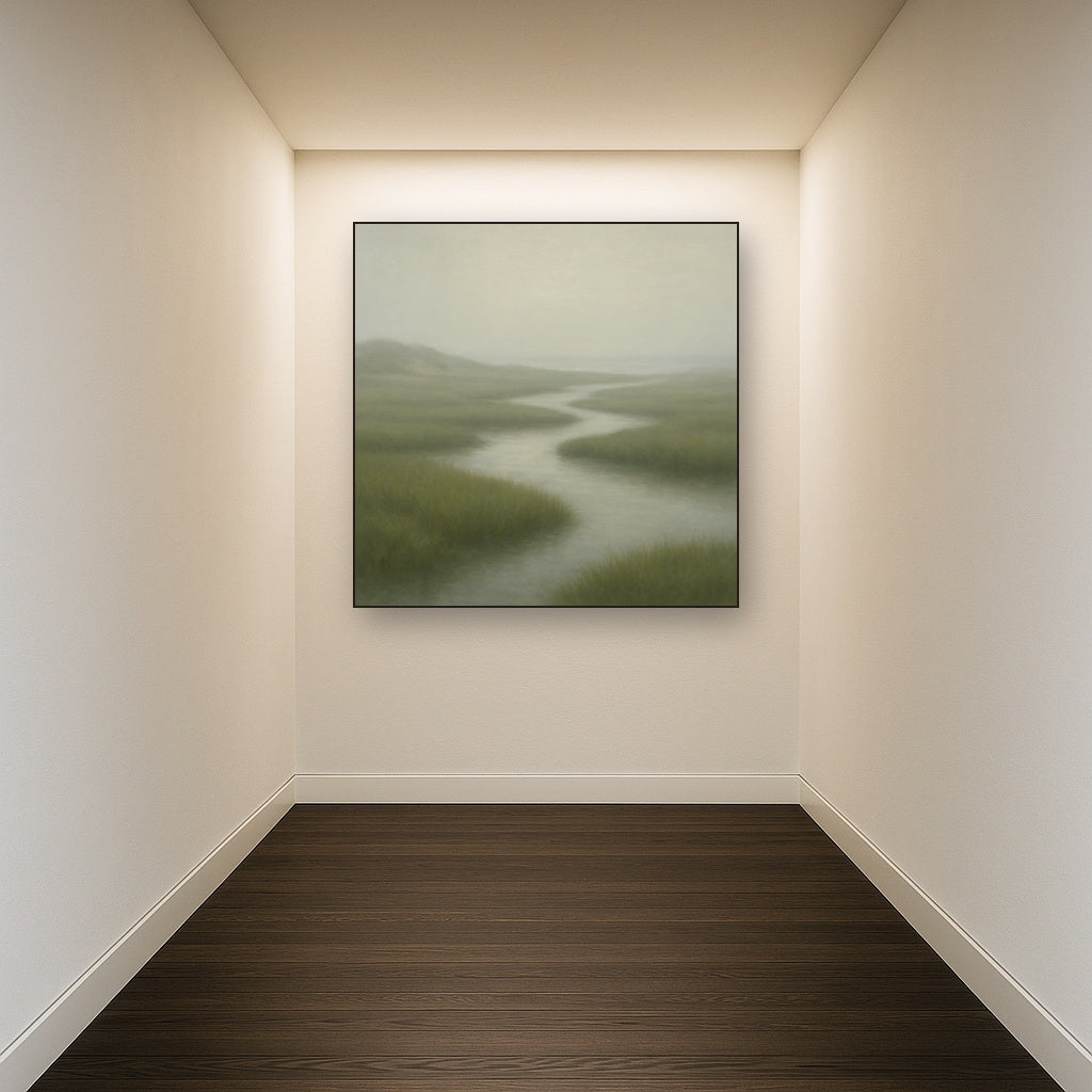 Morning Fog over Cape Cod Tidal Marsh No. 11 Oil Painting - View 5