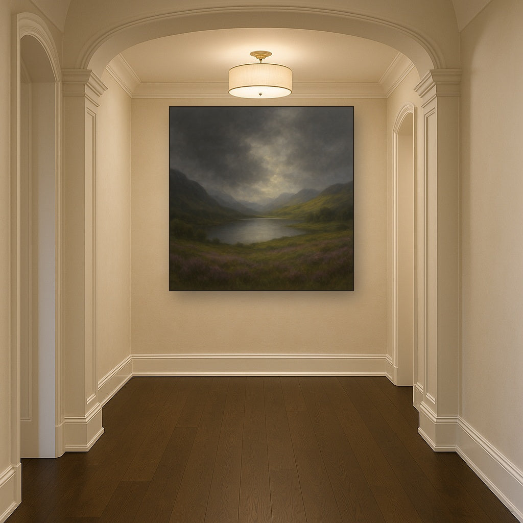 Highland Valley Storm Clearing Oil Painting - View 5