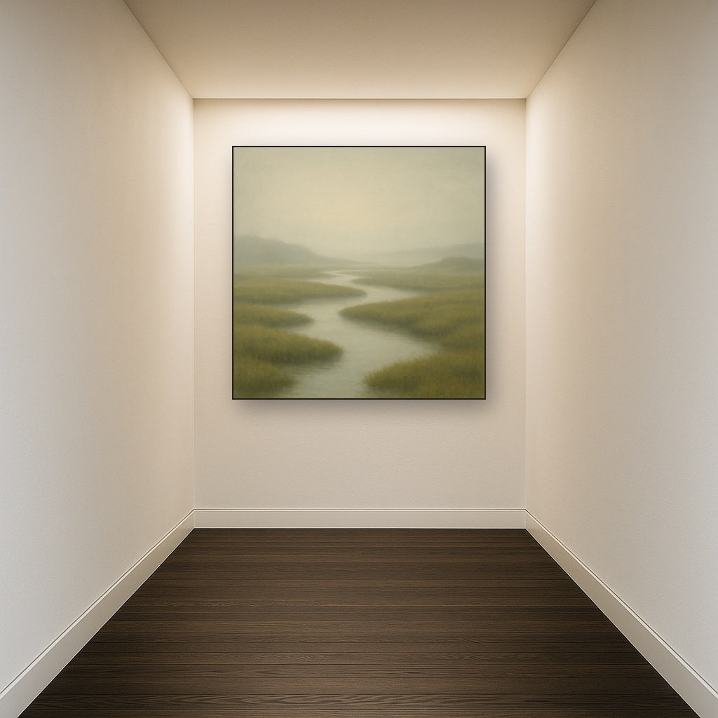 Morning Fog over Cape Cod Tidal Marsh No. 18 Oil Painting - View 5