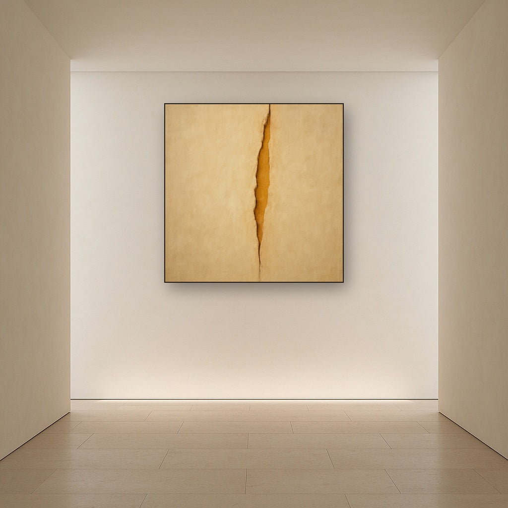 Tactile Stucco & Ochre Rift No. 9 - Modern Fine Art Oil Painting - View 5