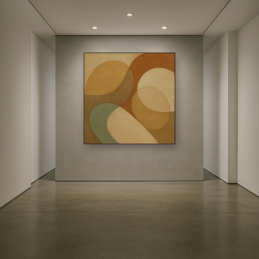 Organic Curved Shapes in Neutral Earth Pigments No. 2 Fine Art Oil Painting - View 5