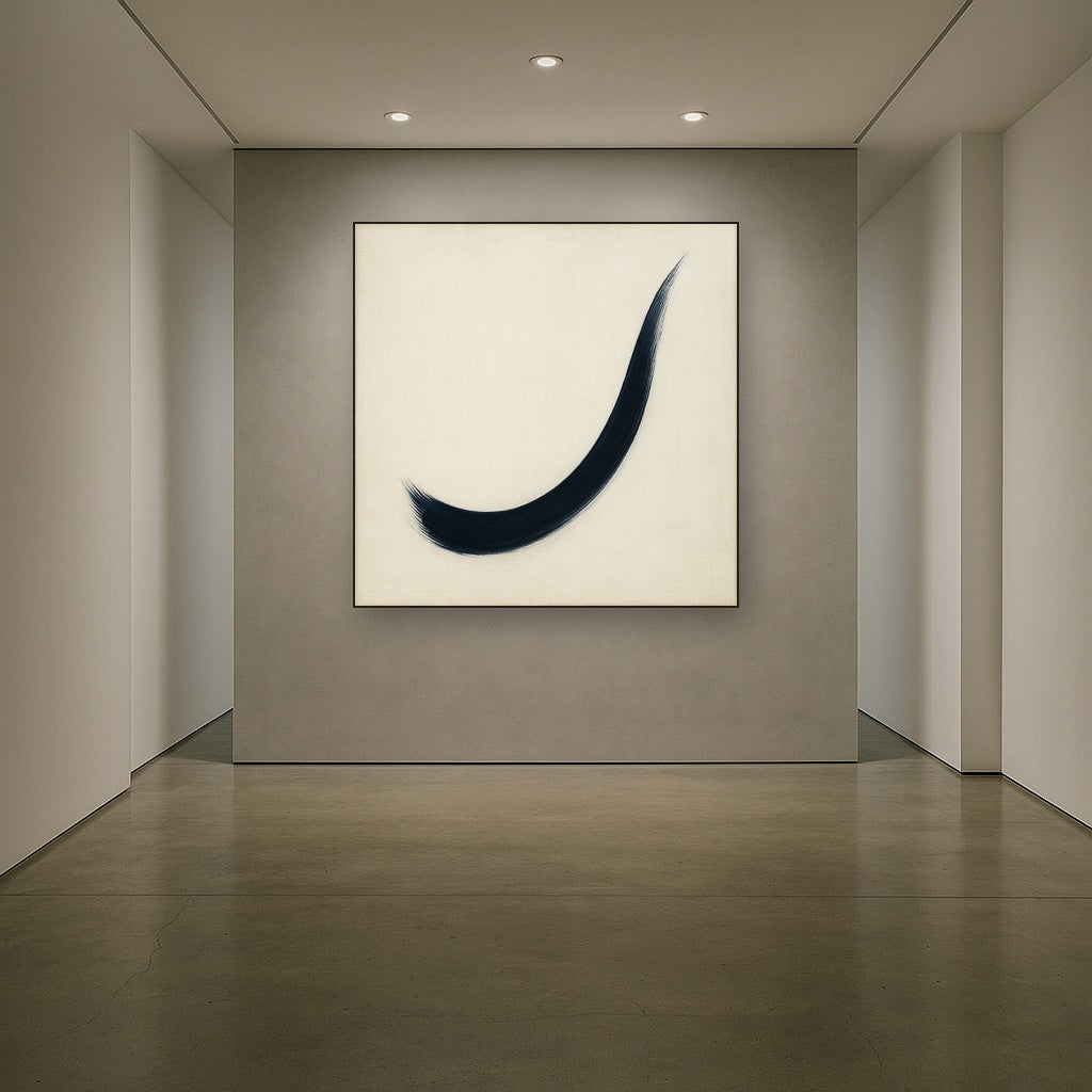Monochrome Brushstroke Void No. 5 - Modern Fine Art Oil Painting - View 5