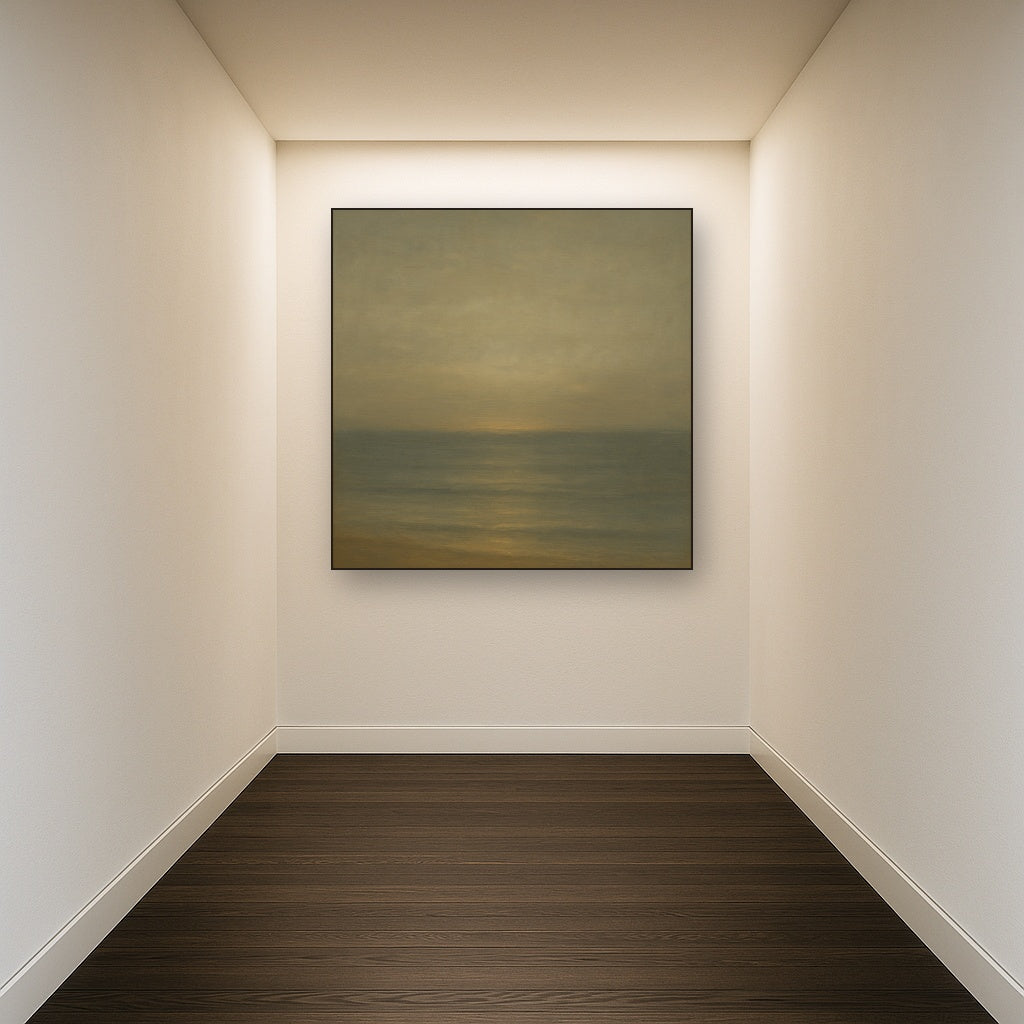 Monochrome Ocean Silence No. 5 - Modern Fine Art Oil Painting - View 5