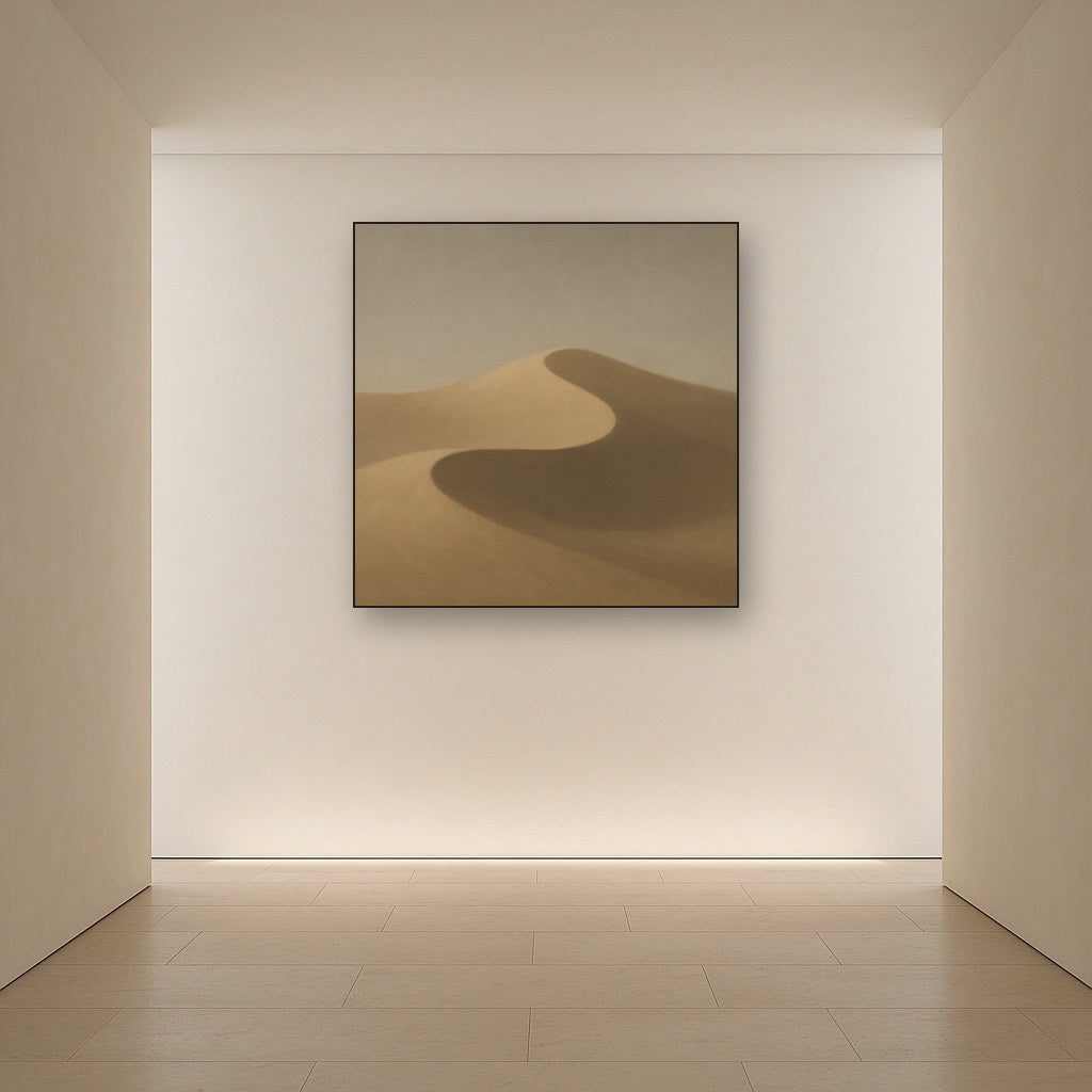 Muted Desert Dune Geometry No. 8 - Modern Fine Art Oil Painting - View 5