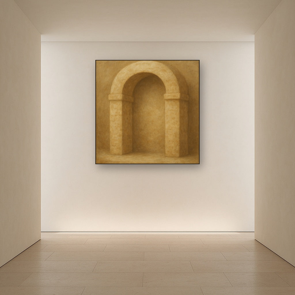 Travertine Stone Arch & Earth Tones No. 18 Oil Painting - View 5
