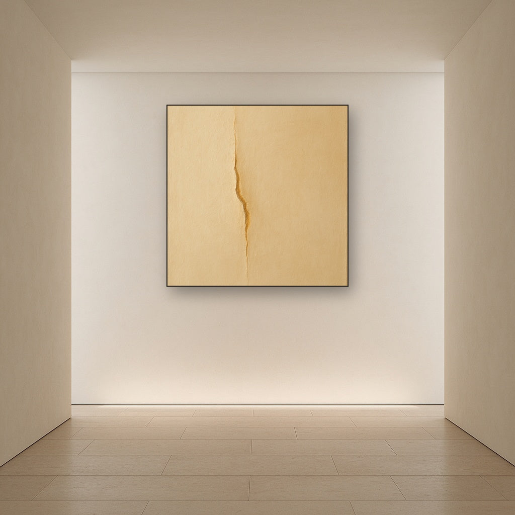 Tactile Stucco & Ochre Rift No. 9 - Modern Fine Art Oil Painting - View 5