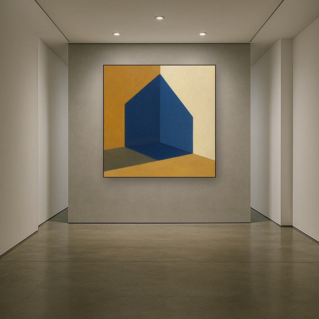 Sun & Shadow Architectural Facade Geometry No. 14 Fine Art Oil Painting - View 5