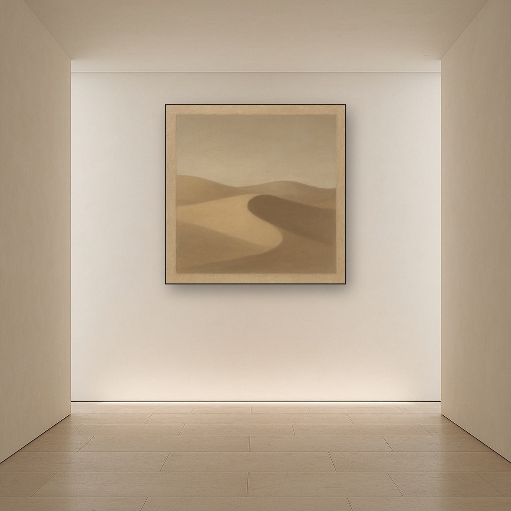 Muted Desert Dune Geometry No. 8 - Modern Fine Art Oil Painting - View 5